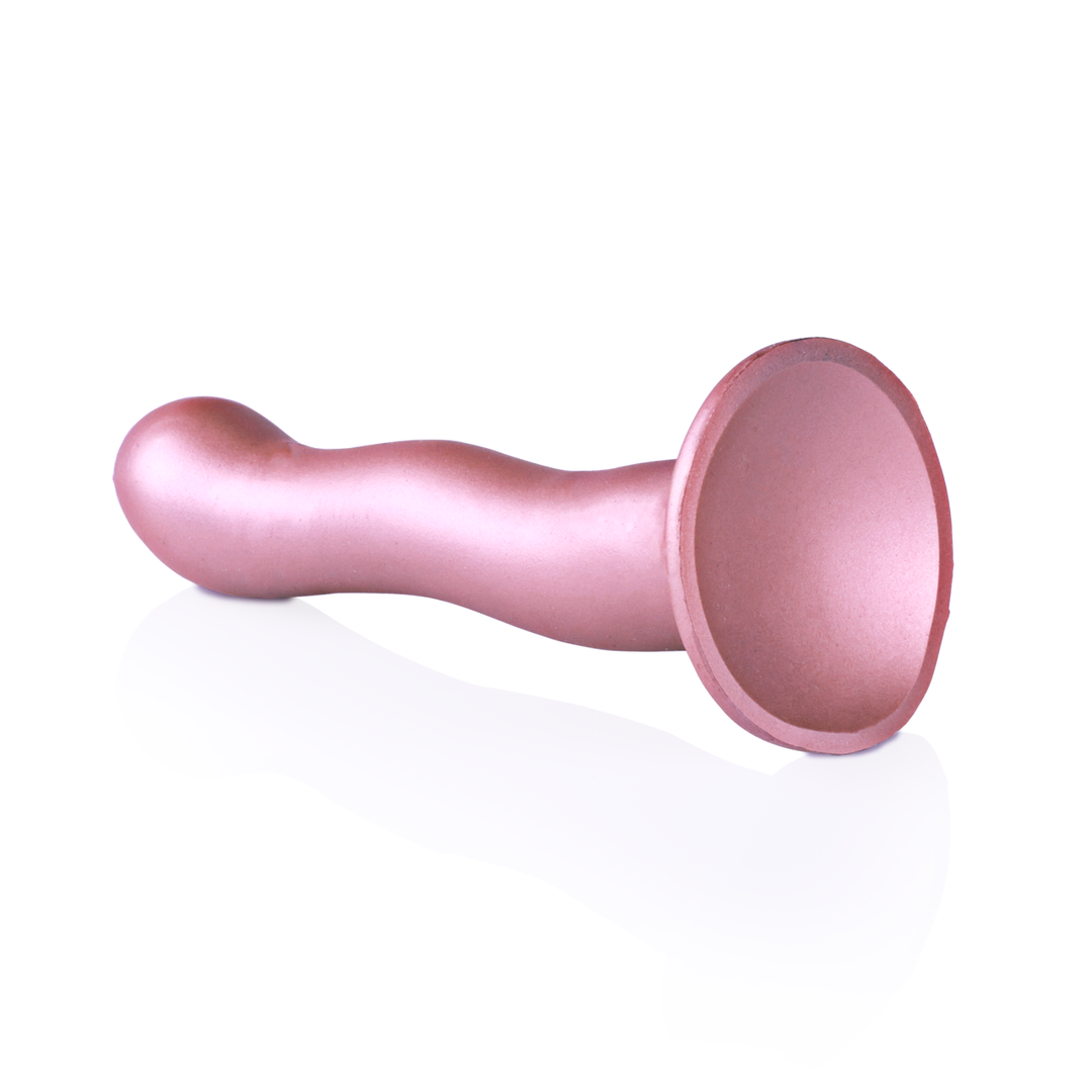 Ultra Zachte Silicone Curvy G-Spot Dildo - 7'' / 17 cm - Roségoud - Afbeelding 4