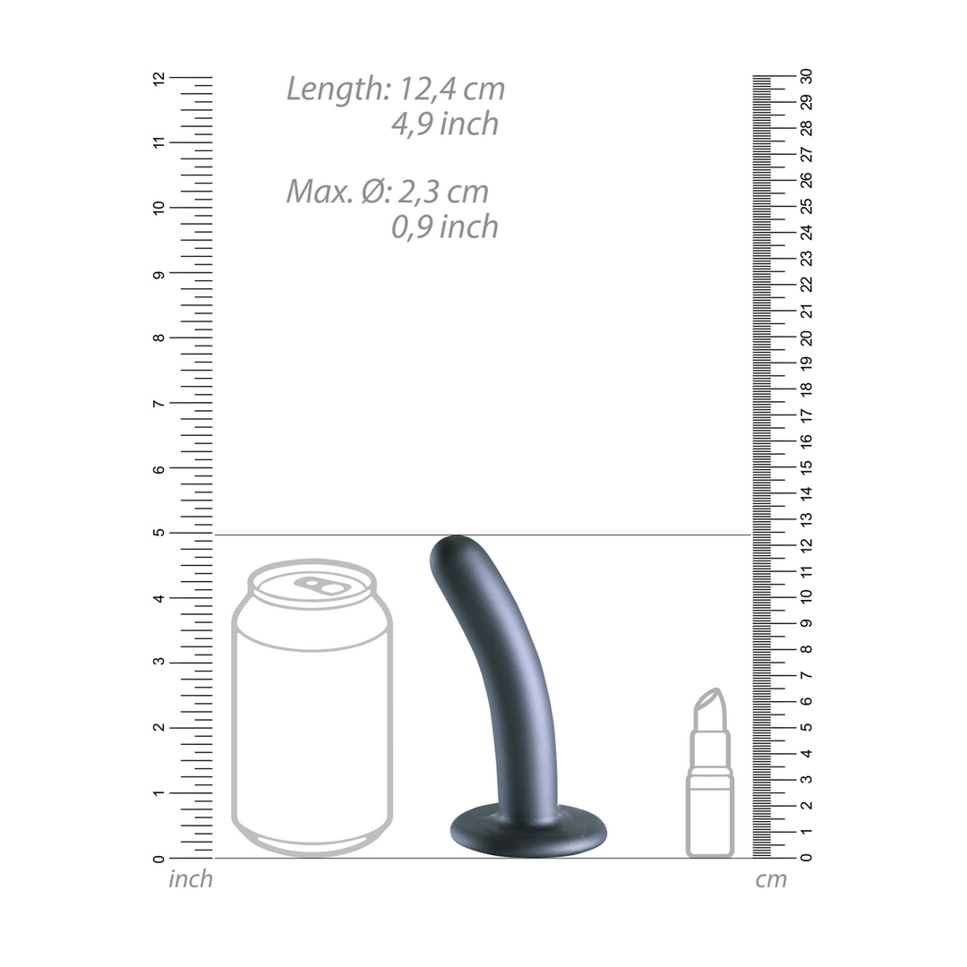 Zachte Siliconen G-Spot Dildo - 5'' / 12 cm - Gunmetal - Afbeelding 7