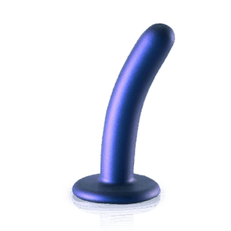 Zachte Siliconen G-Spot Dildo - 5'' / 12 cm - Metallic Blauw