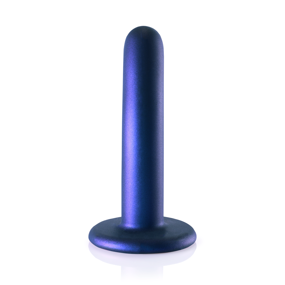 Zachte Siliconen G-Spot Dildo - 5'' / 12 cm - Metallic Blauw - Afbeelding 4