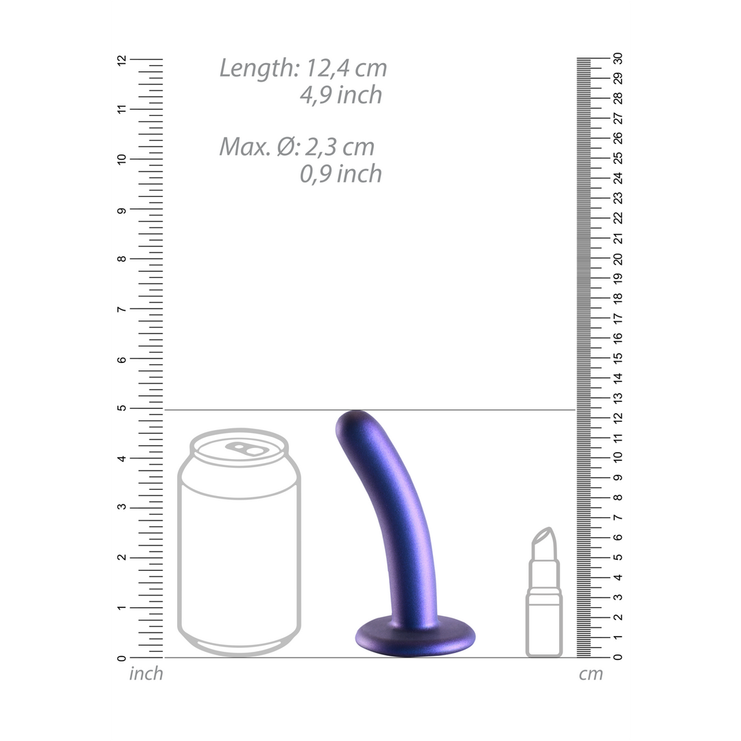 Zachte Siliconen G-Spot Dildo - 5'' / 12 cm - Metallic Blauw - Afbeelding 7