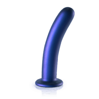 Zachte Silicone G-Spot Dildo - 7'' / 17 cm - Metallic Blauw