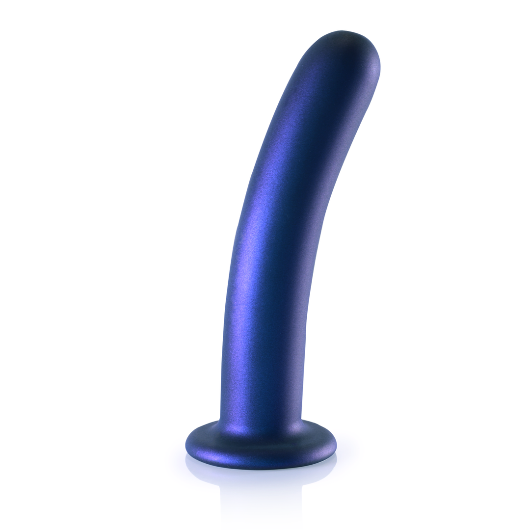 Zachte Silicone G-Spot Dildo - 7'' / 17 cm - Metallic Blauw - Afbeelding 3