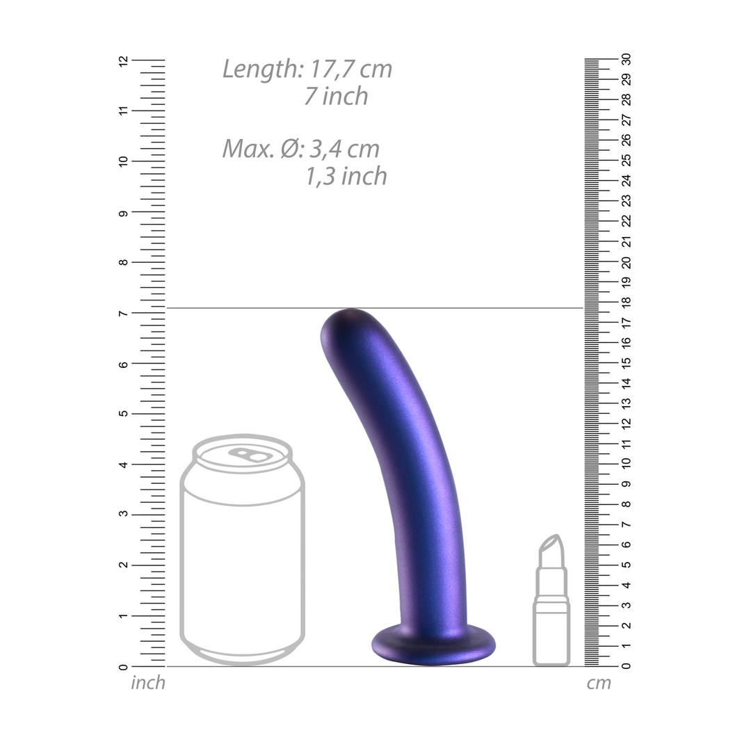 Zachte Silicone G-Spot Dildo - 7'' / 17 cm - Metallic Blauw - Afbeelding 7