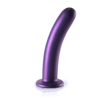 Zachte Siliconen G-Spot Dildo - 7'' / 17 cm - Metallic Paars