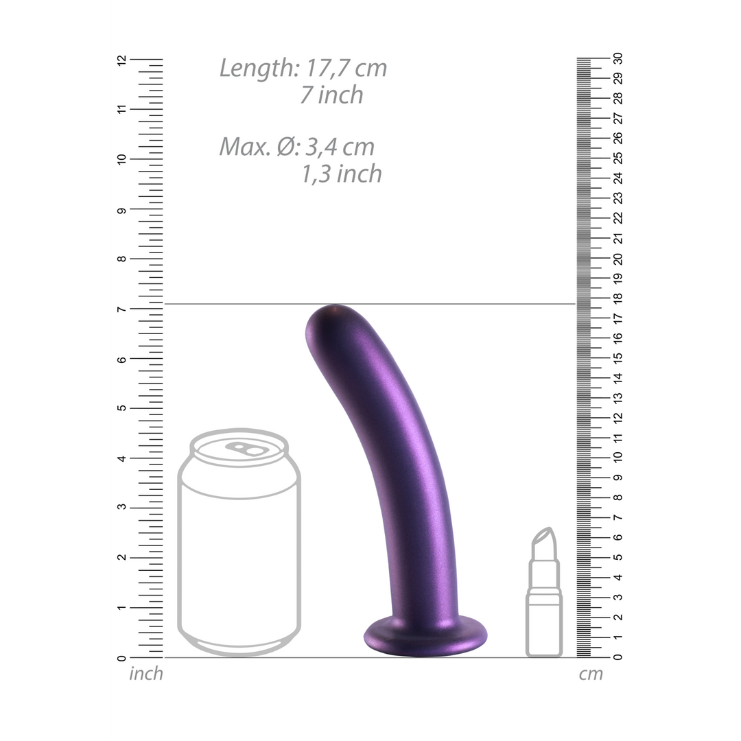 Zachte Siliconen G-Spot Dildo - 7'' / 17 cm - Metallic Paars - Afbeelding 7