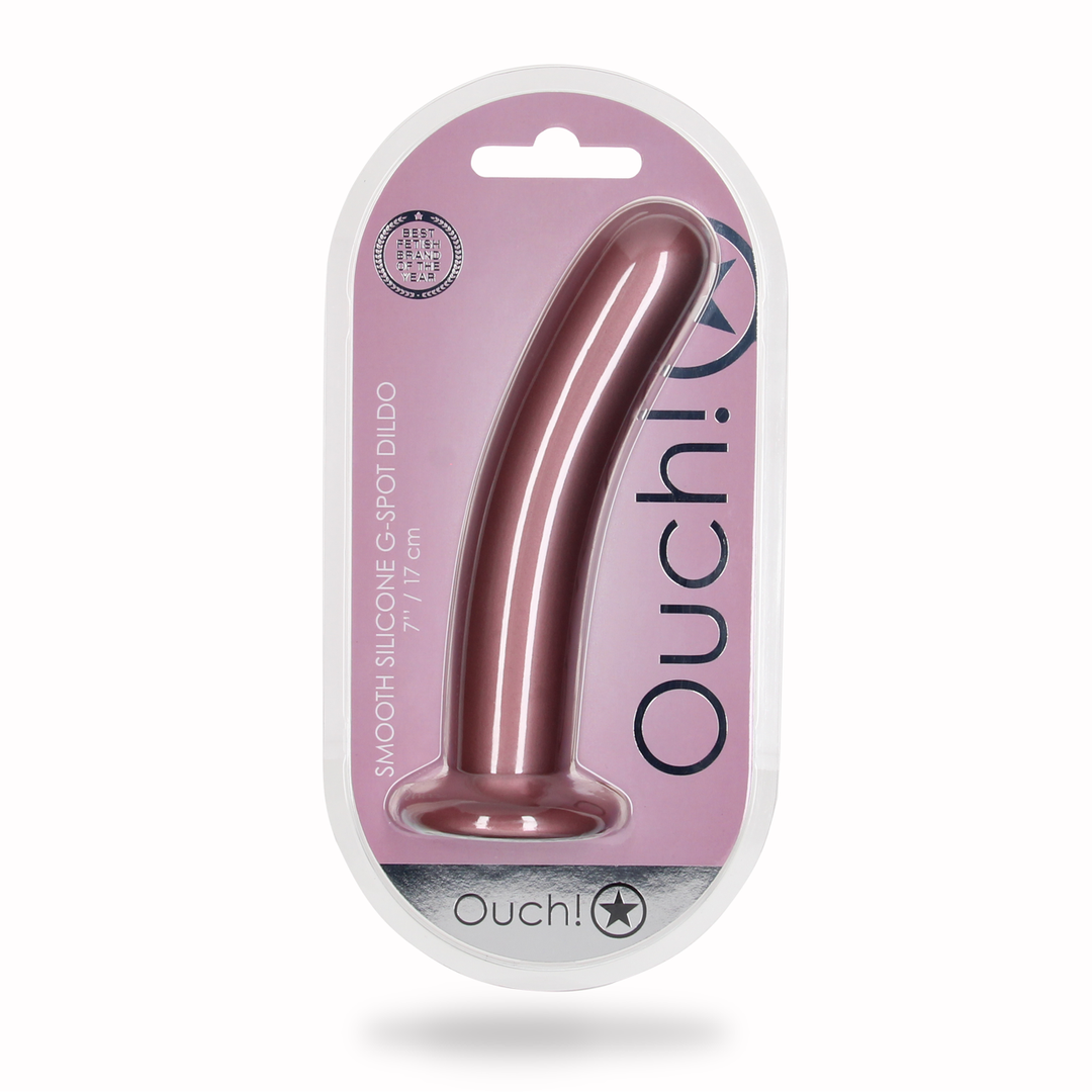 Zachte Silicone G-Spot Dildo - 7'' / 17 cm - Roségoud - Afbeelding 2