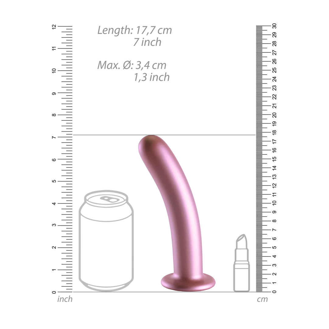 Zachte Silicone G-Spot Dildo - 7'' / 17 cm - Roségoud - Afbeelding 7