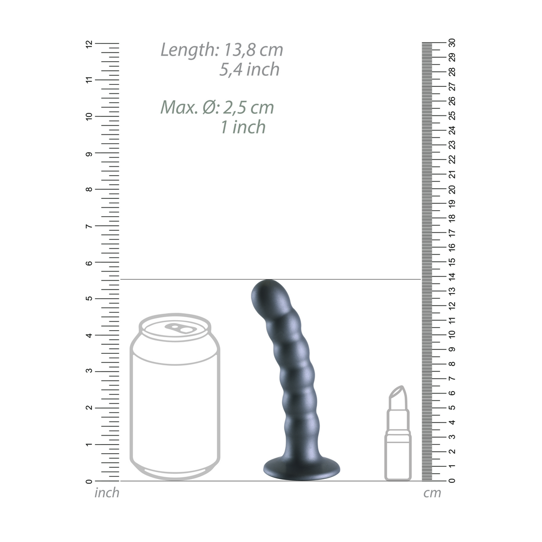 Gekraalde Siliconen G-Spot Dildo - 5'' / 13 cm - Gunmetal - Afbeelding 7