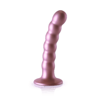 Beaded Silicone G-Spot Dildo - 5'' / 13 cm - Roségoud