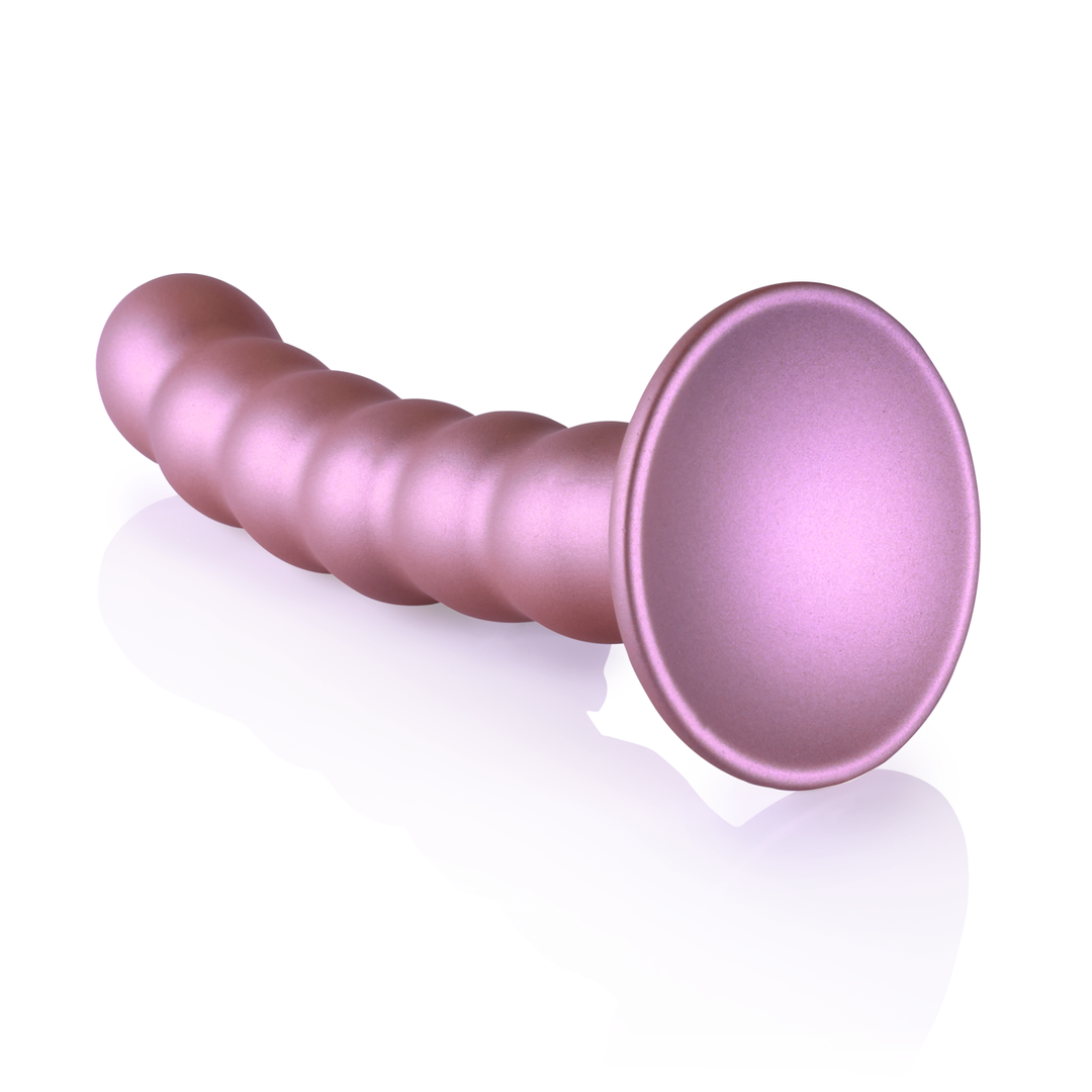 Beaded Silicone G-Spot Dildo - 5'' / 13 cm - Roségoud - Afbeelding 5
