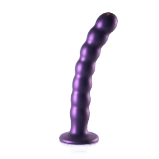 Gekralde Silicone G-Spot Dildo - 8'' / 20,5 cm - Metallic Paars