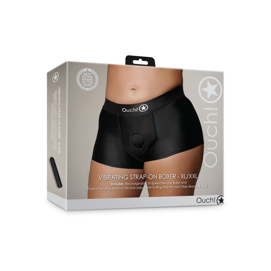 Vibrerende Strap-on Boxer - XL/XXL - Zwart - Afbeelding 2
