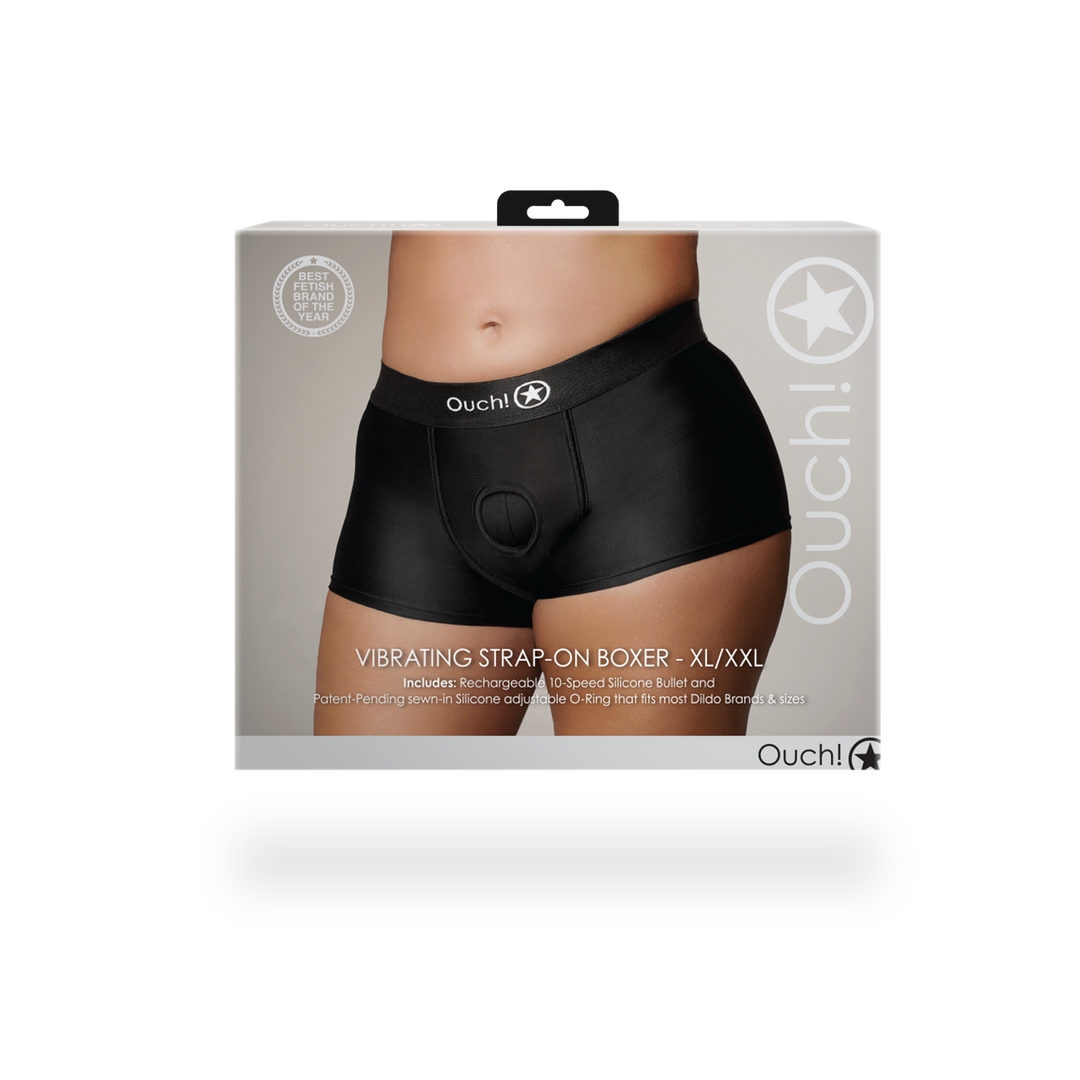 Vibrerende Strap-on Boxer - XL/XXL - Zwart - Afbeelding 3