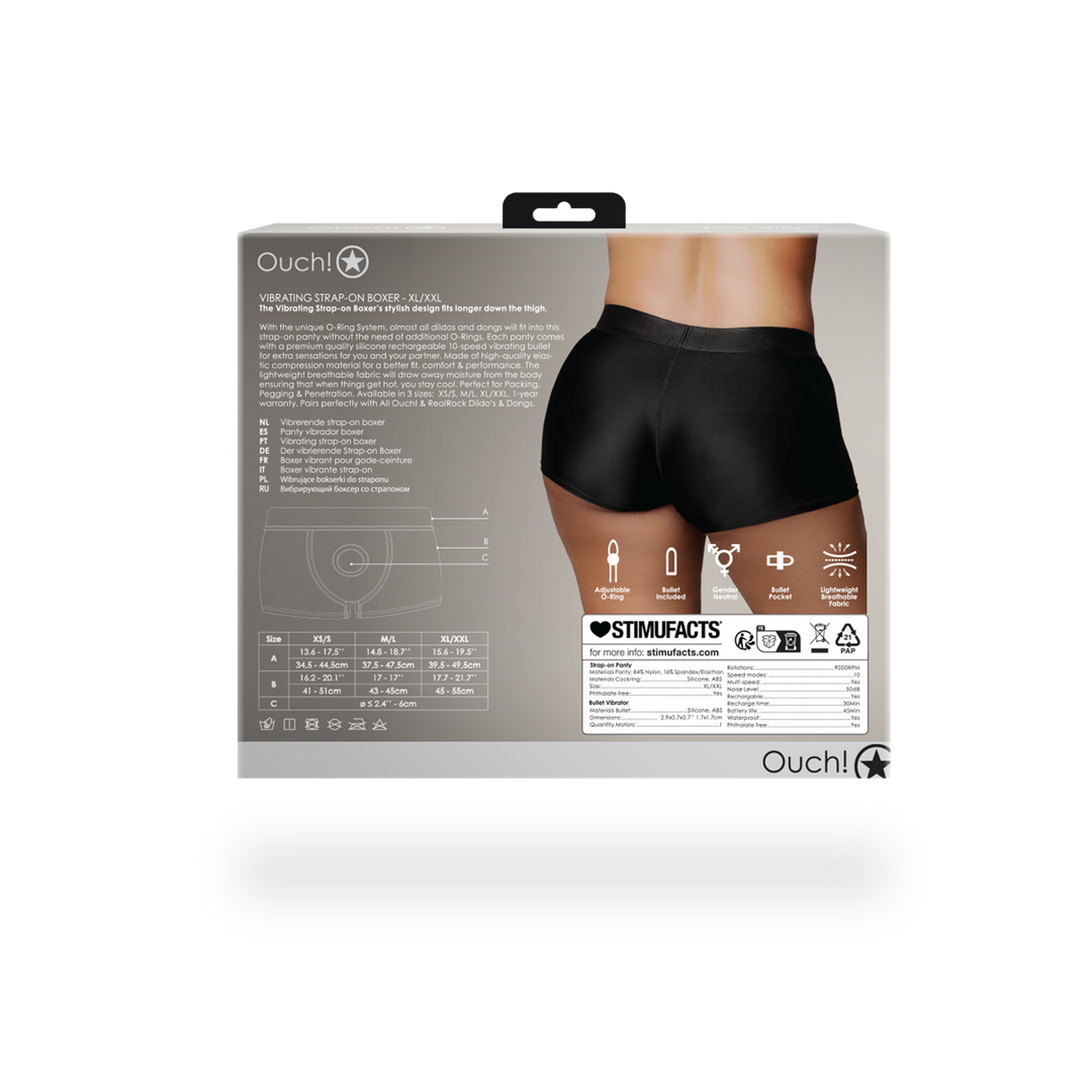 Vibrerende Strap-on Boxer - XL/XXL - Zwart - Afbeelding 4