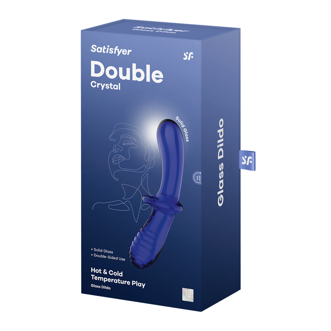 Dubbele Crystal - Glazen Dildo - Lichtblauw - Afbeelding 2