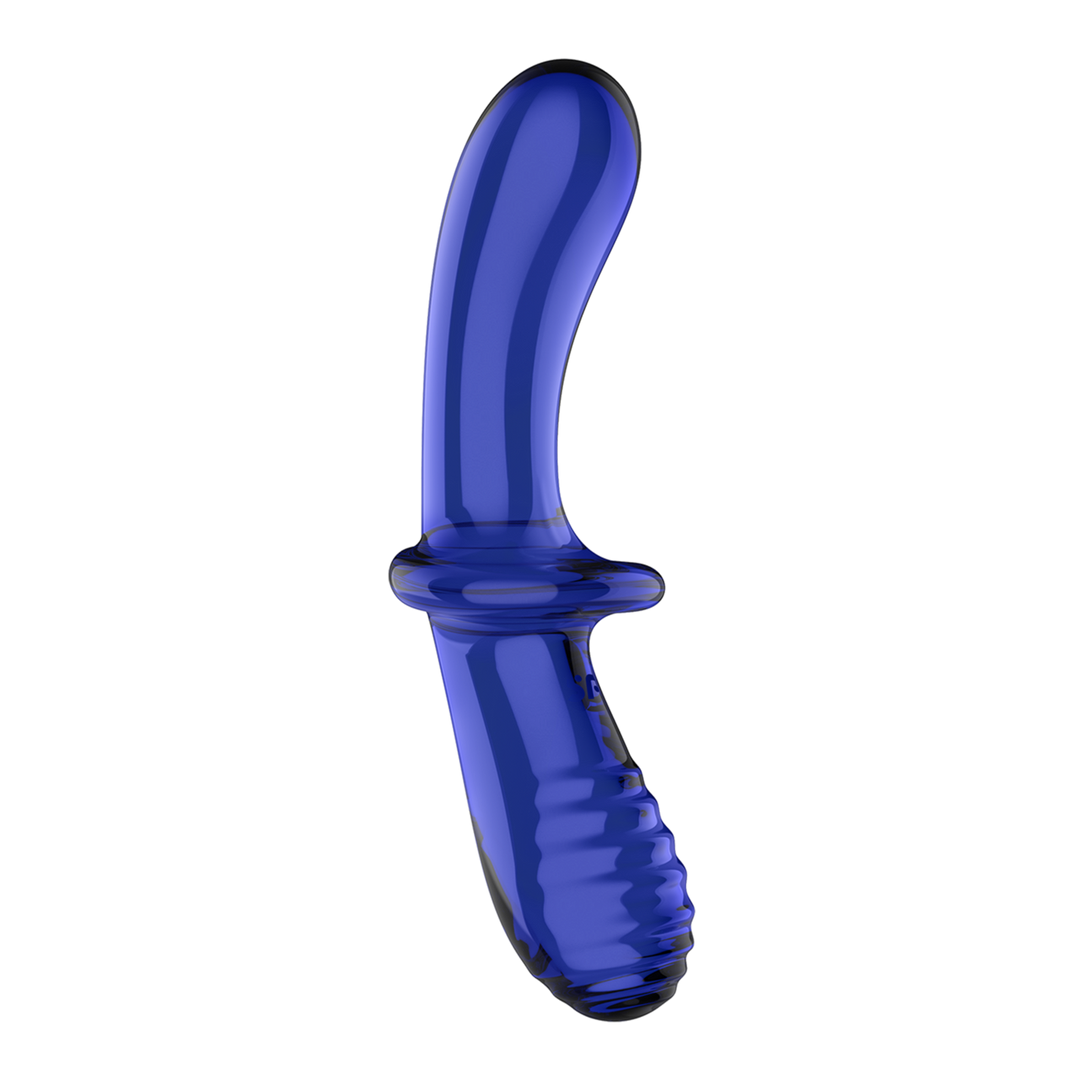 Dubbele Crystal - Glazen Dildo - Lichtblauw - Afbeelding 4