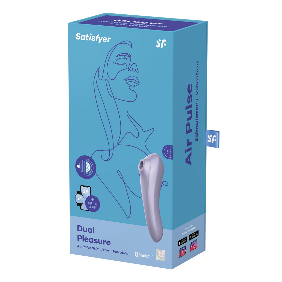 Dual Pleasure - Air Pulse Vibrator - Mauve - Afbeelding 2
