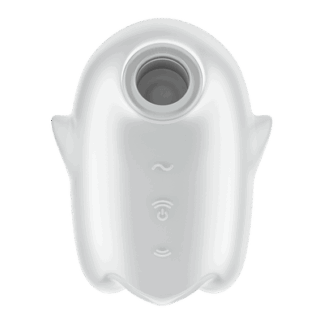 Glowing Ghost - Glow in the Dark - Dubbele Air Pulse Vibrator - Wit