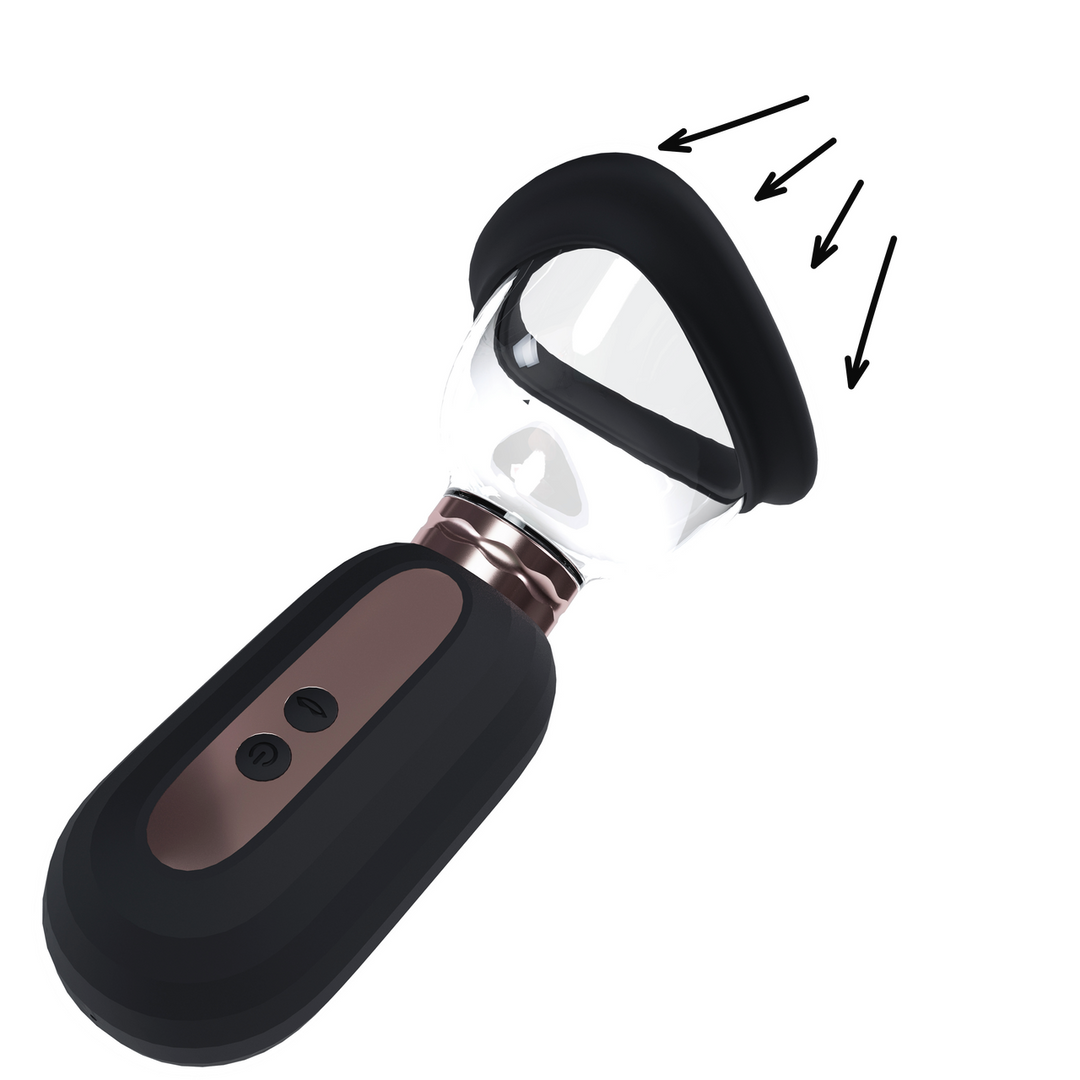 Dazzling - Oplaadbare Vulva en Borst Pomp - Zwart - Afbeelding 5