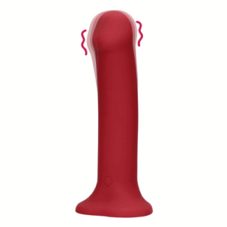 Non-Phallic Vibrerende Dildo - Groot - Framboos Rood