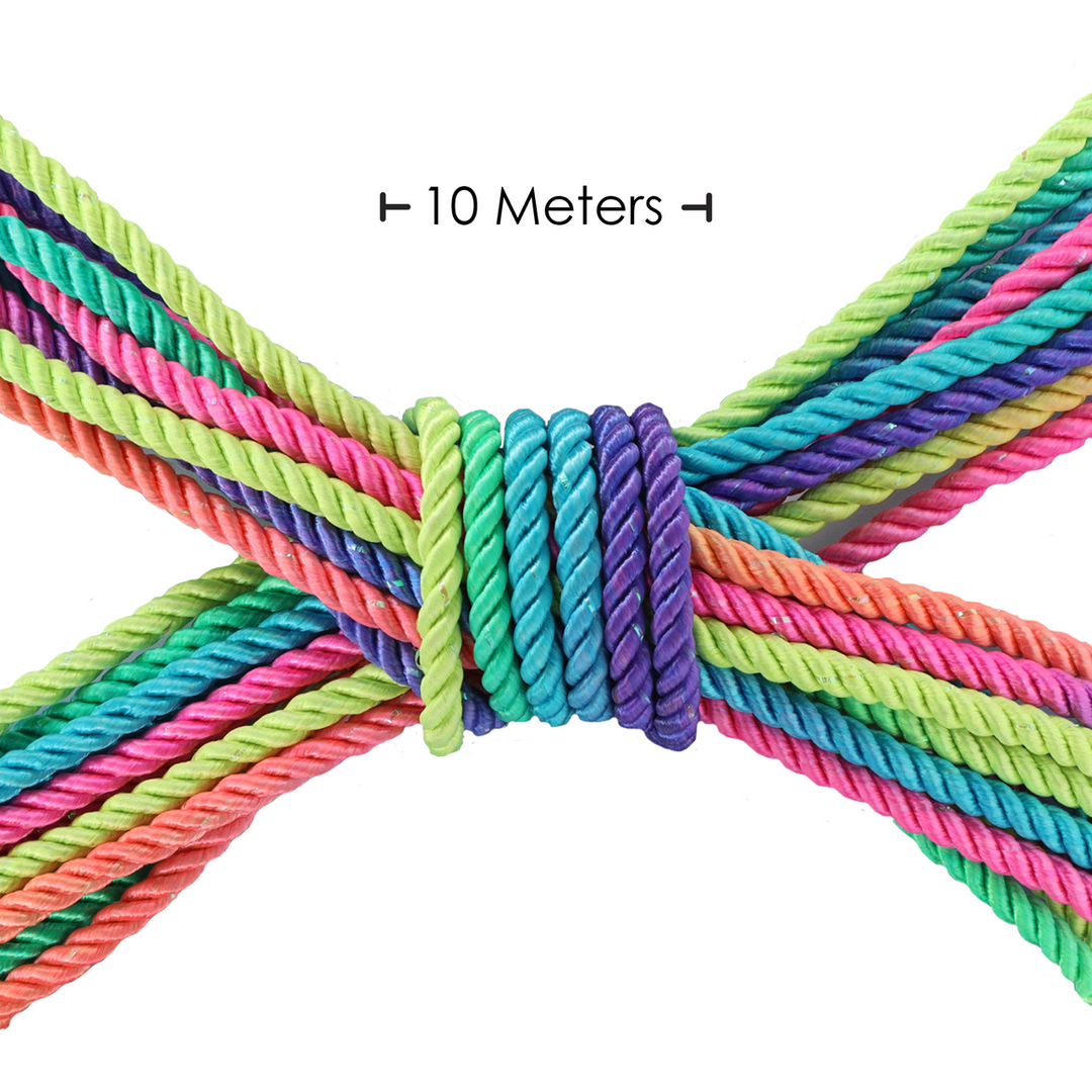 Polyester Bondage Touw - 10 m - Multicolor Helder - Afbeelding 2