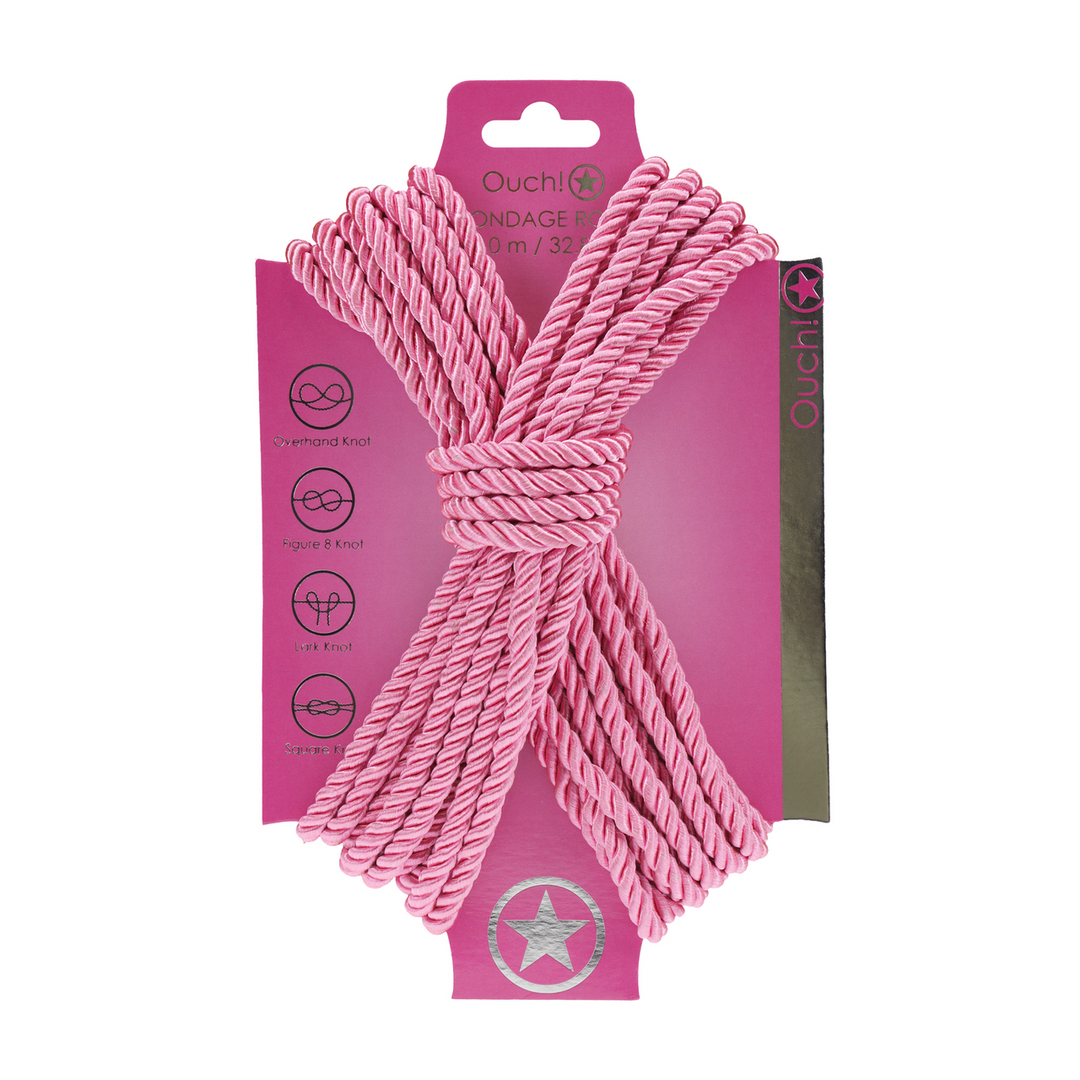 Polyester Bondage Touw - 10 m / 32,8 ft - Roze - Afbeelding 3