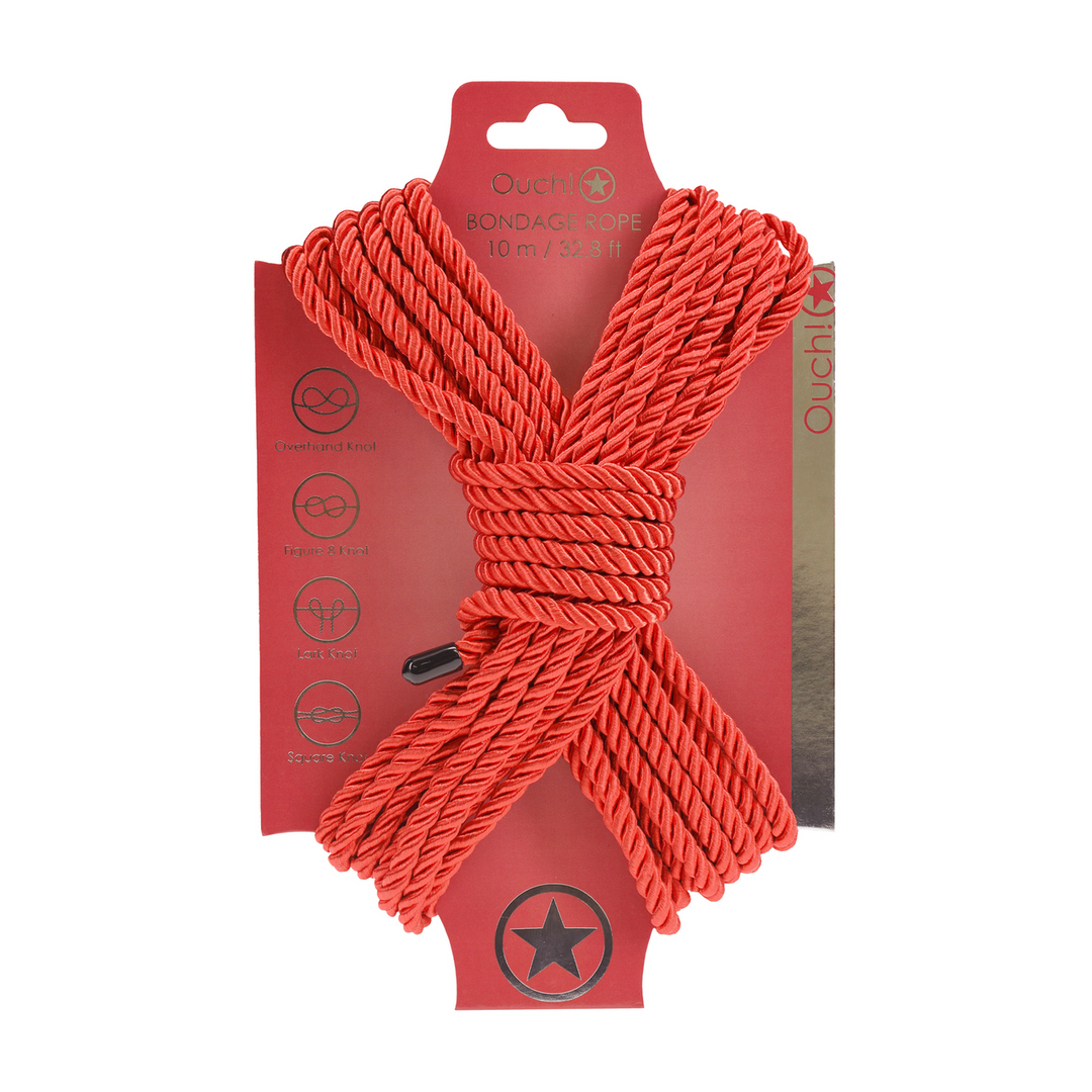Polyester Bondage Touw - 10 m - Rood - Afbeelding 3