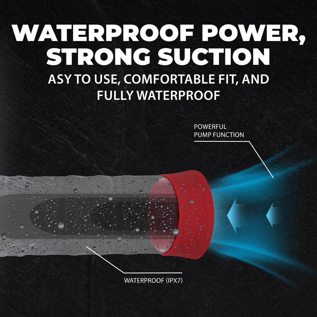 CyberPulse - Automatische Waterdichte Penis Pomp - Metallic Rood - Afbeelding 5