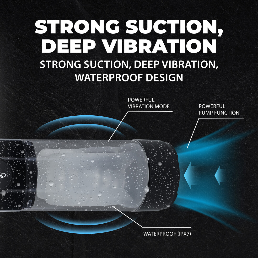 TechnoThrust - Automatische Waterdichte Masturbator Pomp - Zwart - Afbeelding 4