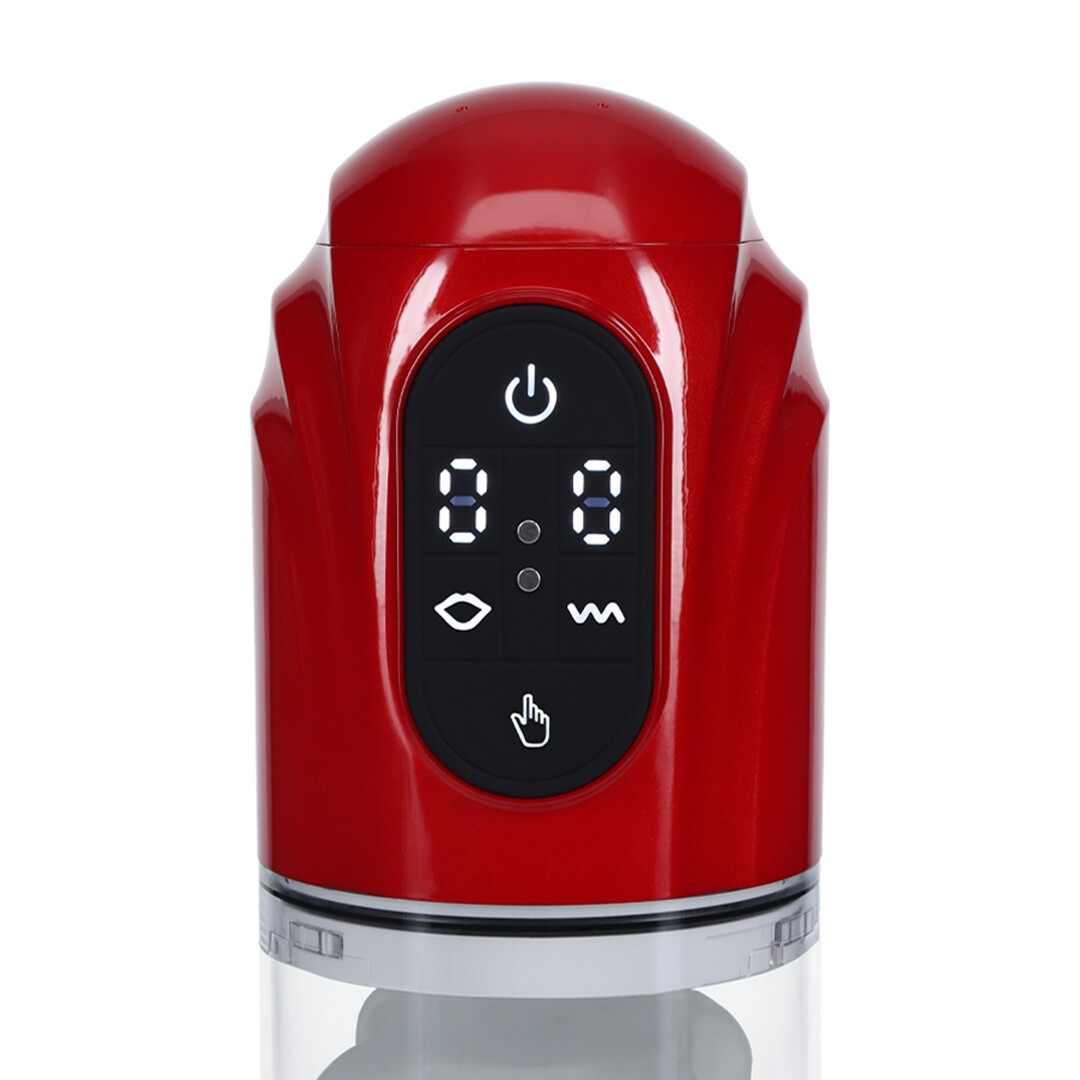 TechnoThrust - Automatische Waterdichte Masturbator Pomp - Metallic Rood - Afbeelding 6