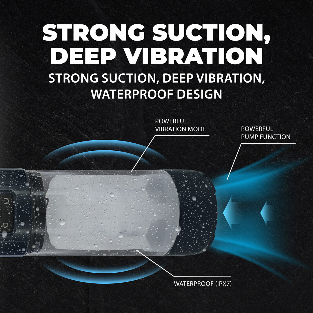 UltraLift - Automatische Waterdichte Masturbator Pomp - Gun Metal - Afbeelding 4