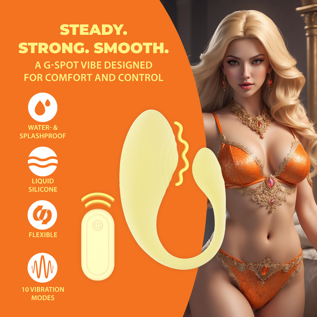 Vibrerende G-Spot Vibe met Afstandsbediening - Geel - Afbeelding 5