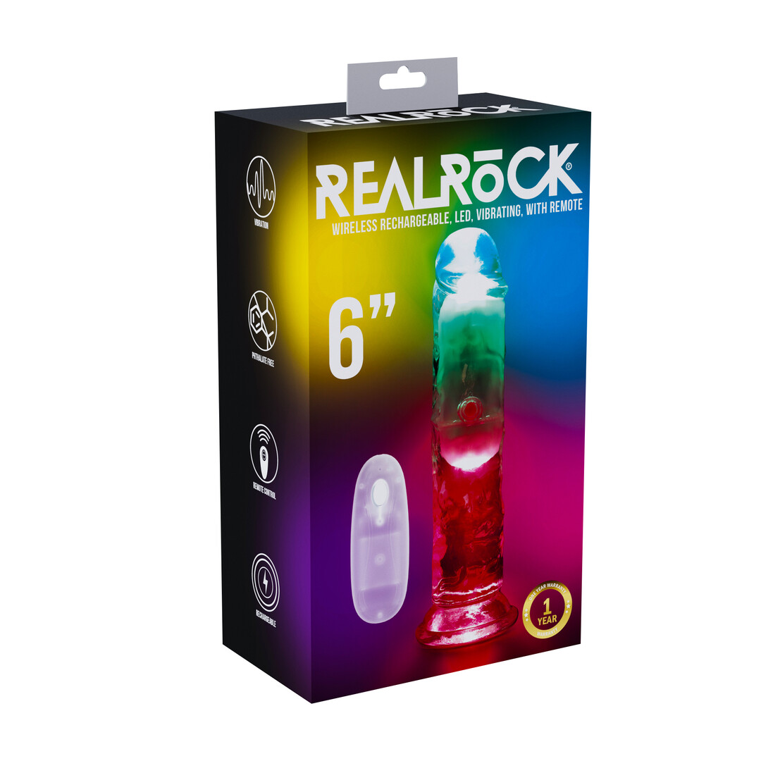 LED Vibrerende Rechte Penis - 6 / 15 cm - Transparant - Afbeelding 2