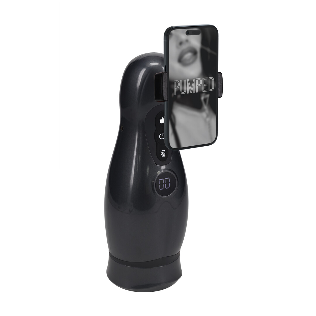 Virtuo - Suction and Vibration Masturbator Pump with Phone Attachment - Gun Metal - Afbeelding 3
