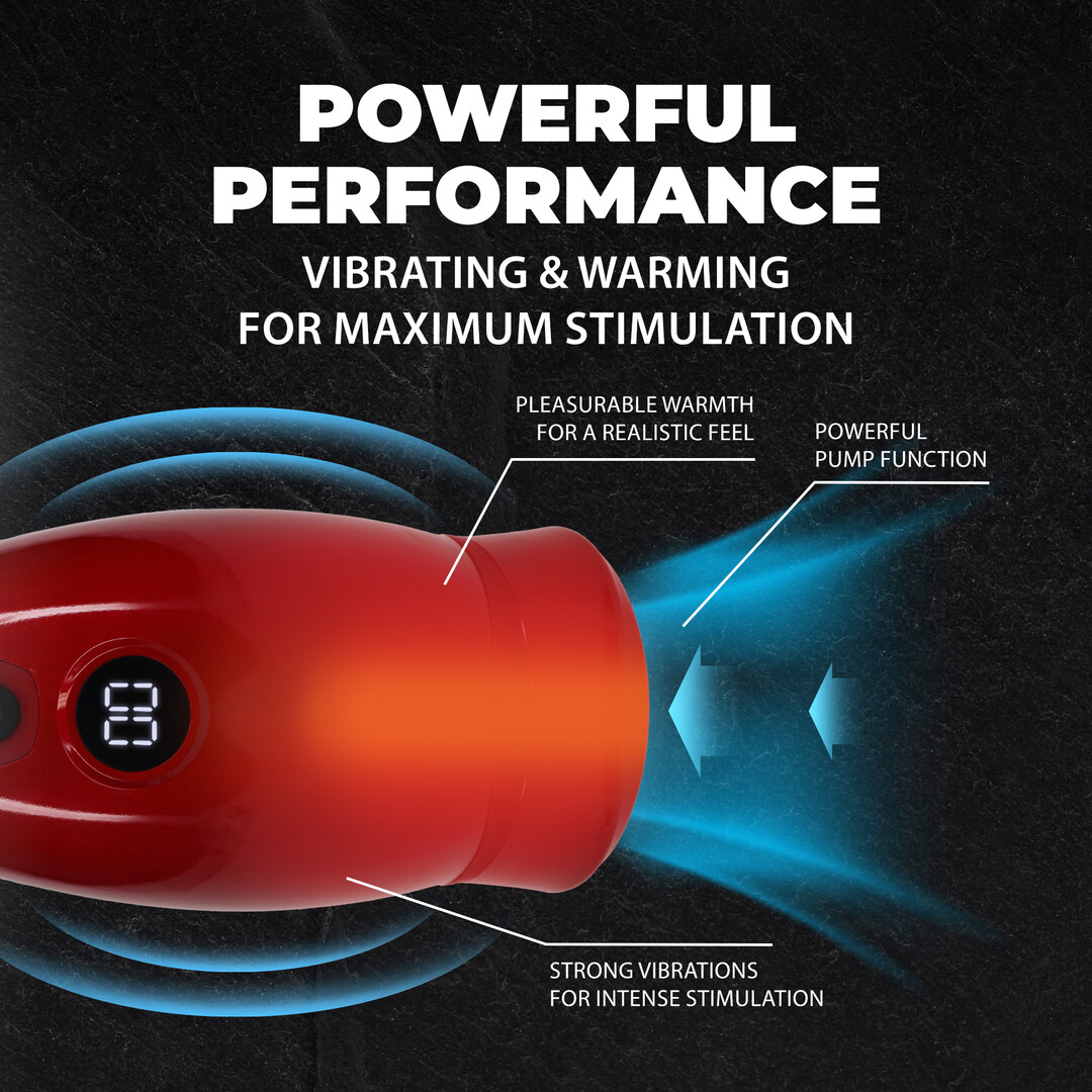 Virtuo - Suction and Vibration Masturbator Pump with Phone Attachment - Metallic Red - Afbeelding 6