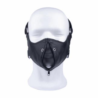 Leren Masker met Rits - Zwart