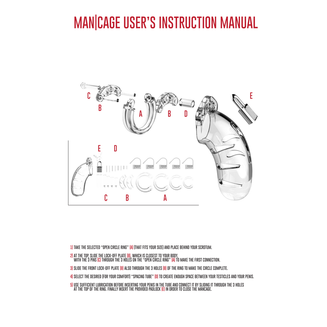 Model 13 Chastity Cock Cage - 2,5 / 6,5 cm - Afbeelding 5