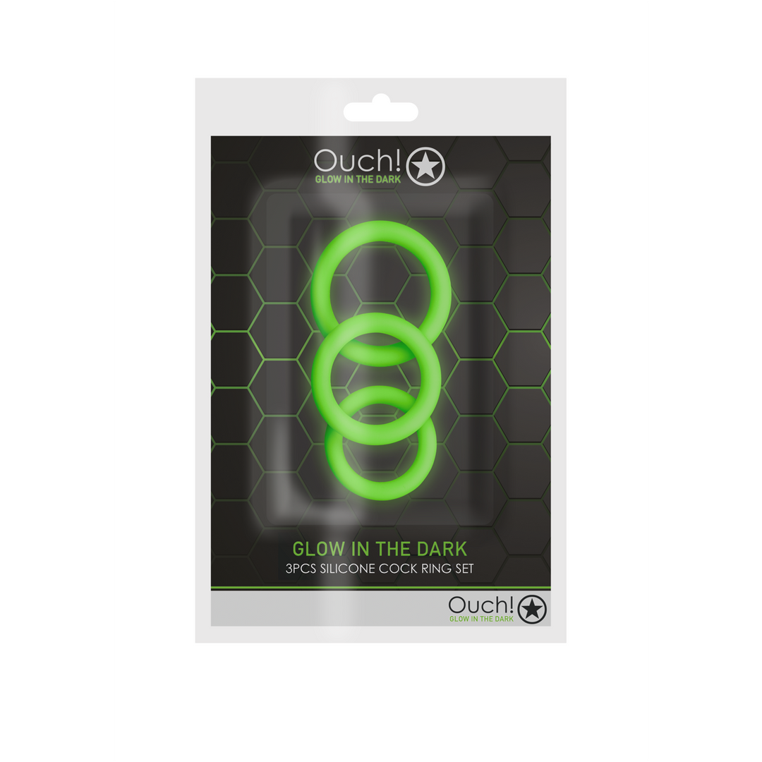 Cockring Set - Glow in the Dark - 3 Stuks - Afbeelding 2