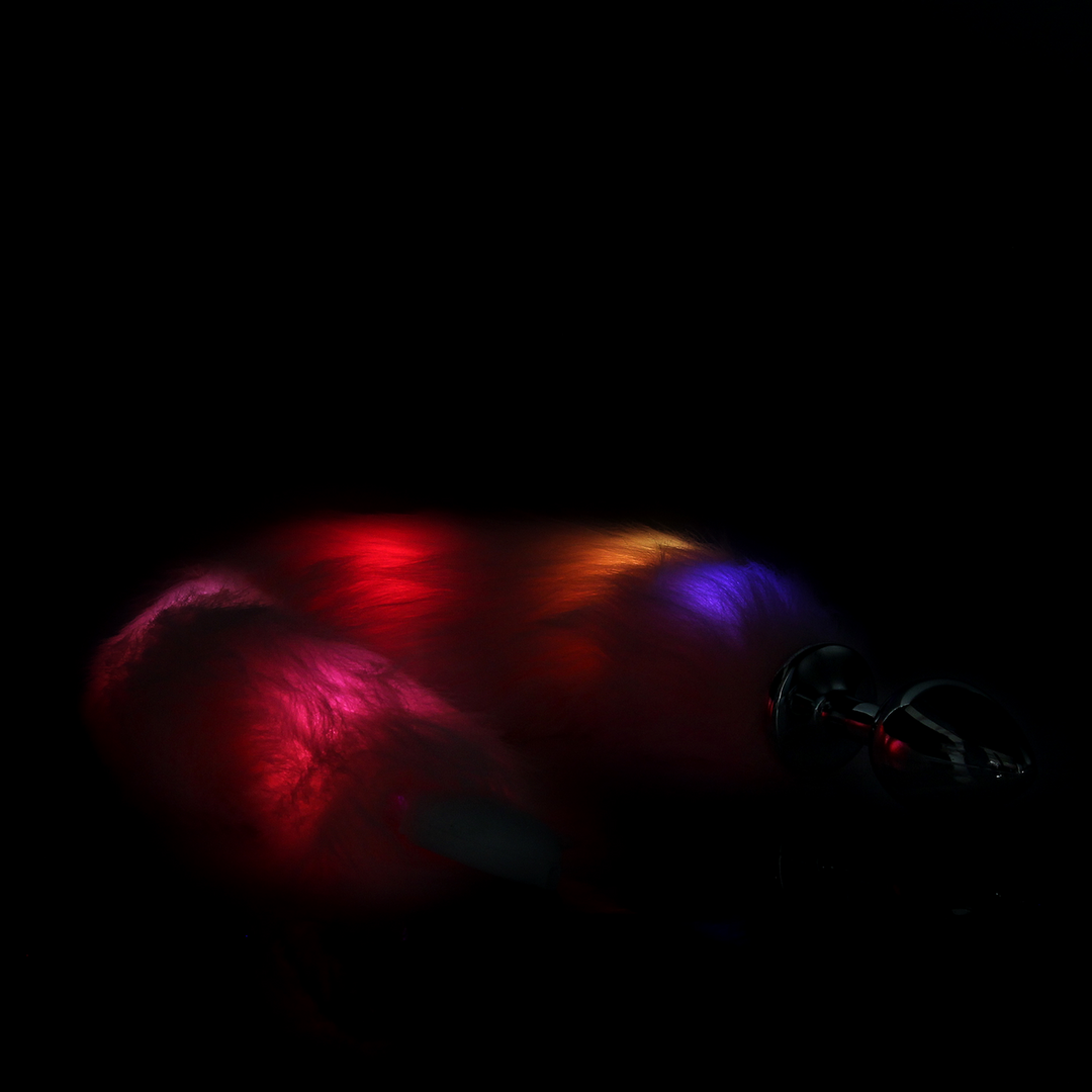 Lichtgevende vossenstaart met metalen buttplug - Afbeelding 5