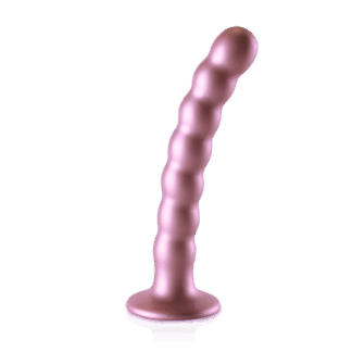 Beaded Silicone G-Spot Dildo - 6.5'' / 16,5 cm - Rosé Goud