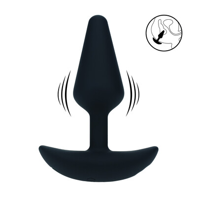 Classic Vibrerende Siliconen Anale Plug - S - Zwart