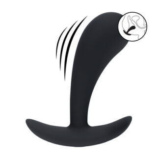 Vibrerende Siliconen Prostaat Stimulator Anale Plug - M - Zwart