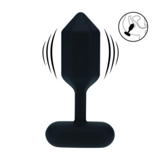 Hexagonale Vibrerende Silicone Anale Plug - S - Zwart