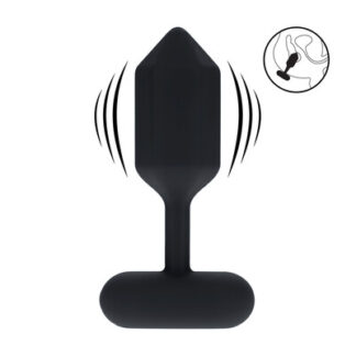 Hexagonale Vibrerende Siliconen Anale Plug - M - Zwart