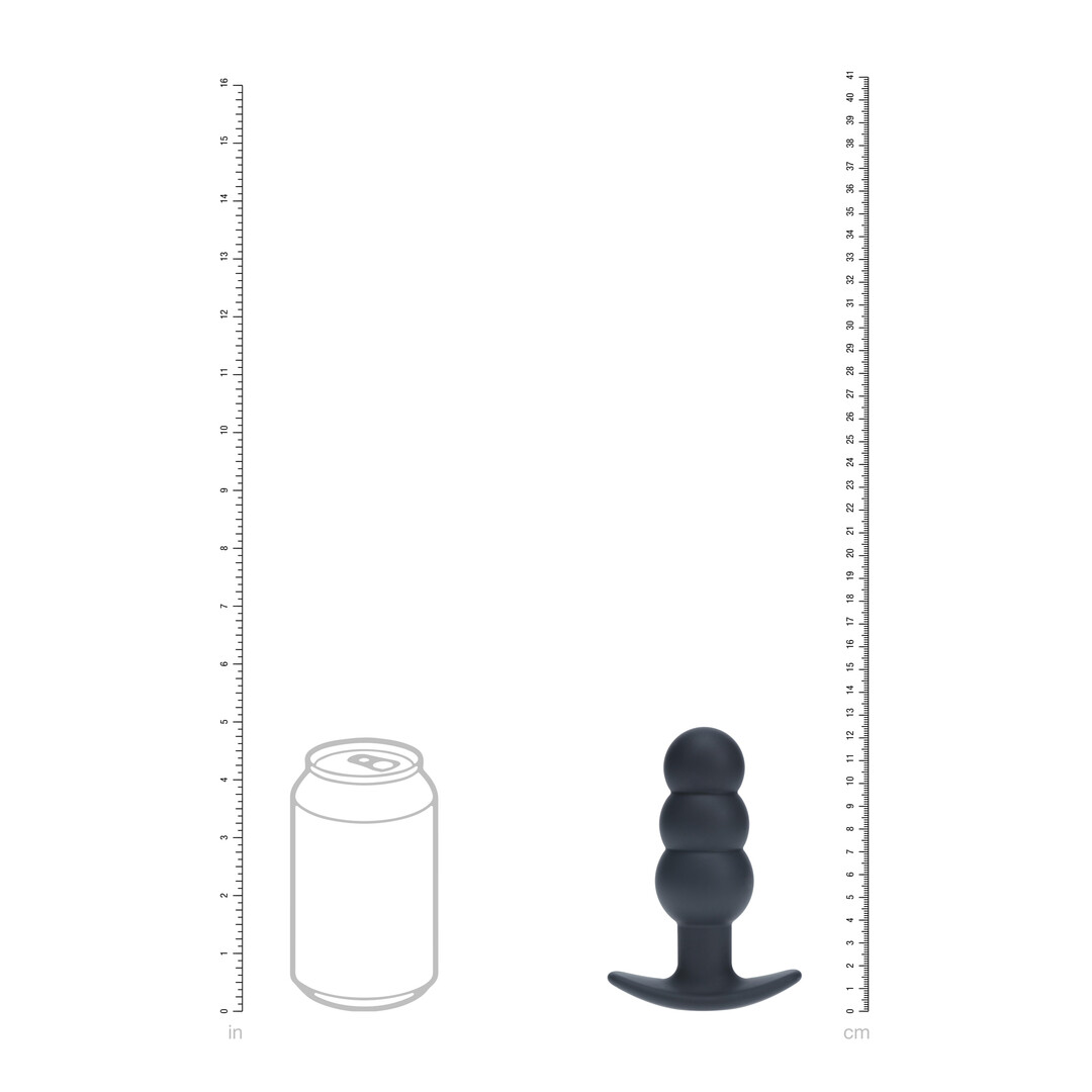 Tri Bulb Vibrerende Siliconen Anale Plug - Zwart - Afbeelding 7