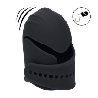 Verstelbare Vibrerende Siliconen Penis Hoofd Stimulator - Zwart