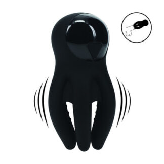 Digitale Vibrerende Silicone Penis Hoofd Stimulator met Tentakels - Zwart