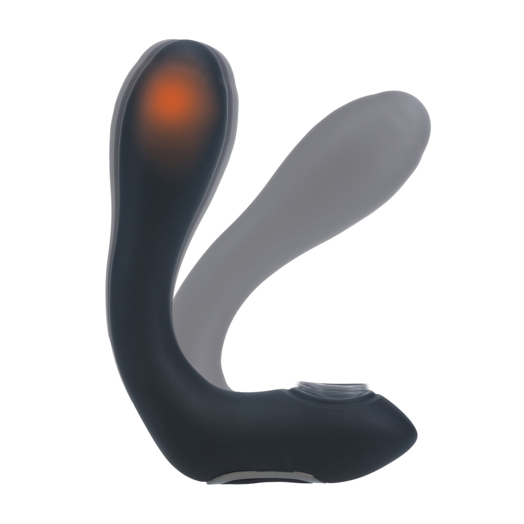 Vibrerende Verwarmende Buigbare Tapping Silicone Prostaat Stimulator - Zwart - Afbeelding 7