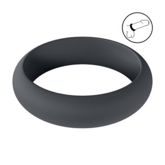 Wide O Silicone Cockring - XL - 50mm - Zwart
